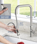 Pull Down Kitchen Faucet With Dual Function Spray Head Single Handle Deck Plate Included Fits 1 Or 3 Hole Sinks Brushed Nickel Finish