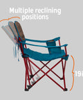 Deluxe Folding Outdoor Lounge Chair With Insulated Cupholders And Customized Recline For Comfort Steel Frame 2024 Deep Lake Finish