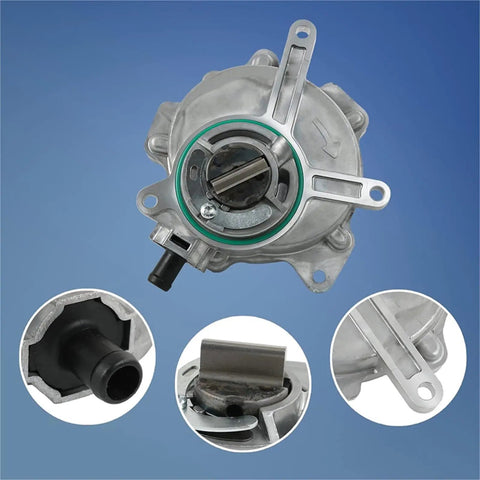 Heavy Duty Brake Vacuum Pump Assembly With 06D145100g shown with sleek aluminum design and visible connection points for easy installation.