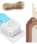 3 In 1 Craft Tag Punch Kit with rope and three gift tags in round style for paper crafting and scrapbooking, sizes 1.5 to 2.5 inch.