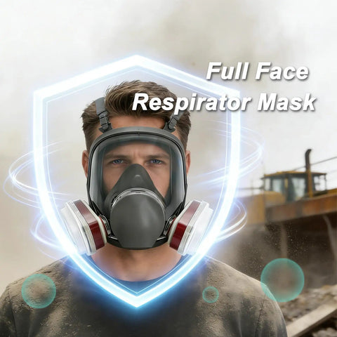 Top Tier Full Face Respirator Mask With Replaceable Filters Slick Silicone Contour Fit Adjustable Harness For Spray Paint Welding Fumes Woodworking Dust Badass Protection For Serious DIY Hustle