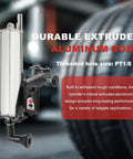 Close-up of Beefy Tabletop Pneumatic Air Cylinder for Tire Changer Machine with durable aluminum body and PT1/8 thread.