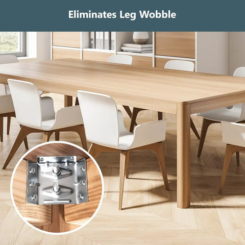 Heavy Duty Surface Mount Corner Brackets 4Pack With Hardware Screws Nuts And Bolts on a dining table to eliminate leg wobble.