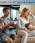 Man at gym and woman with child wearing Anti Static Wristband 3 Pack Adjustable Silicone Bracelet For Winter Static Relief