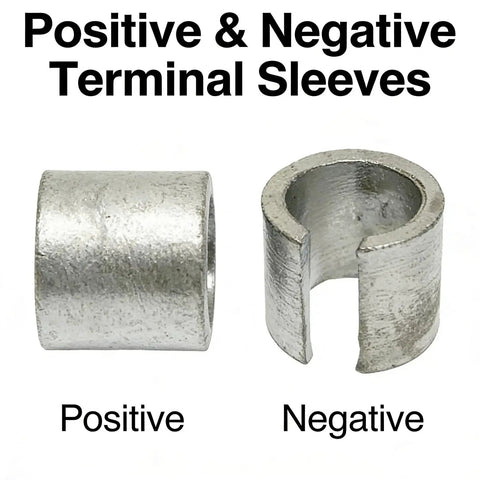 Two Pairs Pure Lead Battery Post Shims For Positive And Negative Terminals Terminal Sleeves Universal Adapter