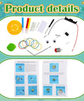 16 Pack Doodling Robot Building Kits For Kids 8 To 12, components and instruction manual displayed