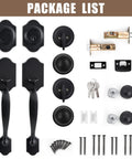 Beefy Matte Black Double Door Lock Set With Deadbolt And Dummy Front Handle Dope Door Hardware For Bedroom Or Living Room