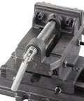 Get This Bad Boy Of A 3 Inch Heavy Duty Bench Vise Cast Iron Construction With Solid Steel Jaws showing the clamping mechanism.