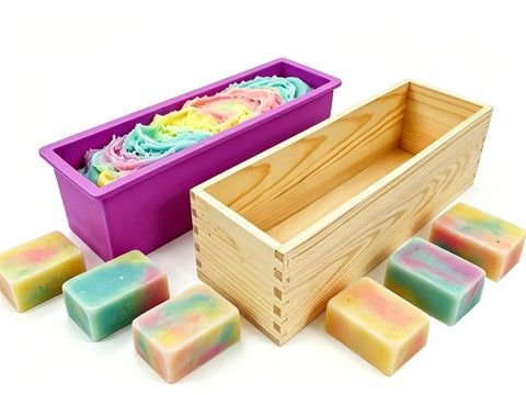 All In One Soap Making Kit For Grown Ups With 2.2 Lb Goat Milk Soap Base, Silicone Loaf Molds, Cutting Box, And 500 Plus Premium DIY Supplies