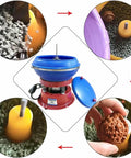 Get That Butter Smooth Finish With This 3.5 Liter Benchtop Vibratory Tumbler Polisher showing tumbling action and parts in use.