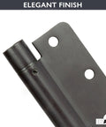 Close-up of Self Closing Door Hinges 2 Pack Black Mortise Spring Hinges Heavy Duty 3.5 By 3.5 Inch with elegant finish