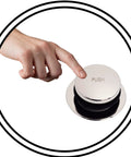 Hand pressing No Sweat Replacement Bathtub Drain Stopper With 3 8 Inch Stem Polished Chrome Tip Toe Bath Plug.