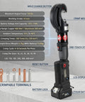 Heavy Duty Hydraulic Hose Crimper With 12 Sets Of Dies, 120KN High Pressure handheld tool features LCD display and crimp molds.