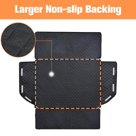 Heavy Duty Waterproof SUV Cargo Liner For Dogs With Bumper Flap Protector, Non Slip Dog Cargo Mat, textured backing detail
