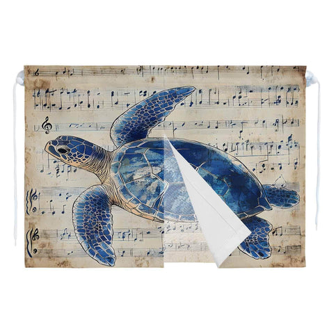 Blue Turtle Watercolor Car Curtain Set For Side Windows Magnetic Double Layer Blackout Shade With Mesh Privacy 26 By 20 Inches