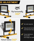 Beastly Bright 22000 Lumen LED Work Light with adjustable foldable tripod shown flipping horizontally and vertically