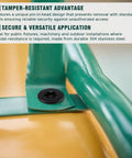 Tough As Nails M6 X 35Mm Flat Torx Security Screws installed on green metal surface, showcasing tamper-proof design.