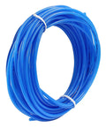 Coiled blue pneumatic tubing, 1/8 inch OD PU polyurethane air line hose, 32.8 feet length, suitable for air systems and fluid transfer.