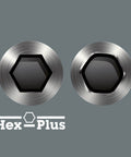 Hex Plus 13-Piece L Key Set For Imperial Hex Sockets, Black Laser Coated, illustrated metal hex socket heads.