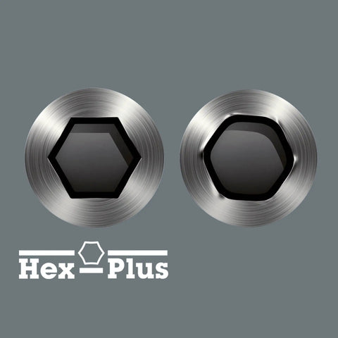 Hex Plus 13-Piece L Key Set For Imperial Hex Sockets, Black Laser Coated, illustrated metal hex socket heads.
