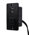 Absolute Game Changer Flush Mount Power Outlet With Dual Usb Charging And A Rock Solid Fireproof Shell Designed For Everyday Home Upgrades That Just Hits Different, black power outlet with dual USB ports.