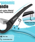 Pex Pipe Cutter With Quick Easy Grip For Fast Cuts Up To 1 3 8 Inch Tubing Aluminum Alloy Body Stainless Steel Blade For Clean Precision On PEX Plastic Hoses PVC CPVC PPR And PE Thin Tubing side view