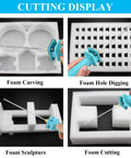 30W Foam Cutter Pen Kit With 15cm Hot Wire Power Adapter Electric Cutting Tool For Styrofoam Foam Carving And Model Making Art Projects 300C Max Temperature 12V 2.5A Supply Up To 30 Minutes Continuous Cutting in use for carving and cutting foam blocks
