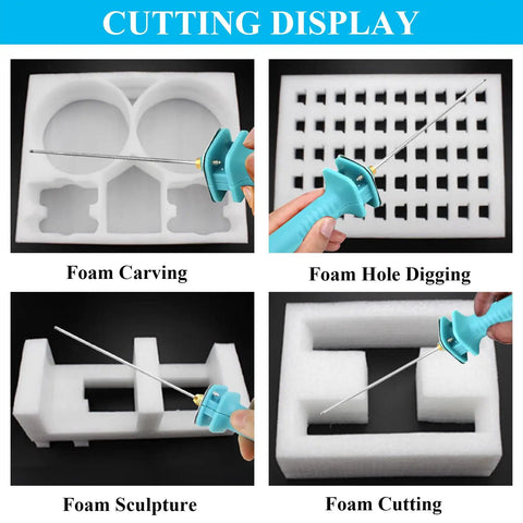 30W Foam Cutter Pen Kit With 15cm Hot Wire Power Adapter Electric Cutting Tool For Styrofoam Foam Carving And Model Making Art Projects 300C Max Temperature 12V 2.5A Supply Up To 30 Minutes Continuous Cutting in use for carving and cutting foam blocks