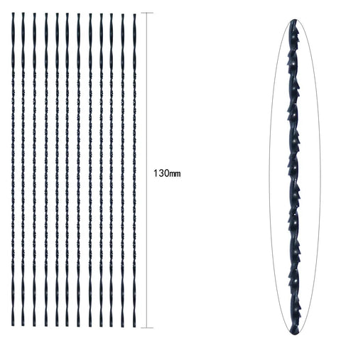 Pro Grade Jewelers Saw Frame Kit With 12 Blades For Small Jewelry Projects Adjustable Frame Cutting Tools For Metal Plastic Wood And Wax Carving Great For Jewelry Making And Craft Projects For Beginners And Pros, 130mm blades side view
