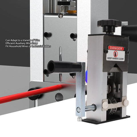 Manual Wire Stripping Machine With Fixed Steel Frame For Manual Electric Drill Powered Cranking efficiently processes wires with various sizes.