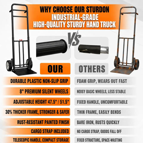 Heavy Duty Folding Hand Truck Dolly Cart With Eight Hundred Pound Capacity Straight Up Built Tough As Nails To Move Couches And Gear Without Breaking A Sweat