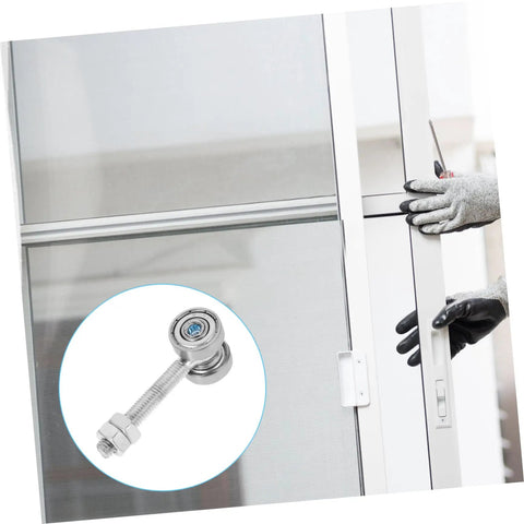 Top Shelf Double Bearing Sliding Door Roller Upgrade With Built Tough Steel For No Hassle Smooth Glide Window And Door Slide Hardware Supporting Up To 50kg Loads, featuring a close-up of a steel roller installation.