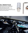Solid Stainless Steel Piggyback Oil Drain Plug M12x1.5 Self Tapping Thread Repair Kit To Fix Stripped Oil Pans Like A Boss With Included Wrench And Drill Bit, stainless steel oil pan repair kit