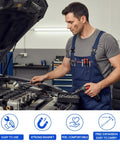 Mechanic using 3 Piece Telescoping Magnet Pickup Tool Kit with inspection mirror for auto repair under car hood