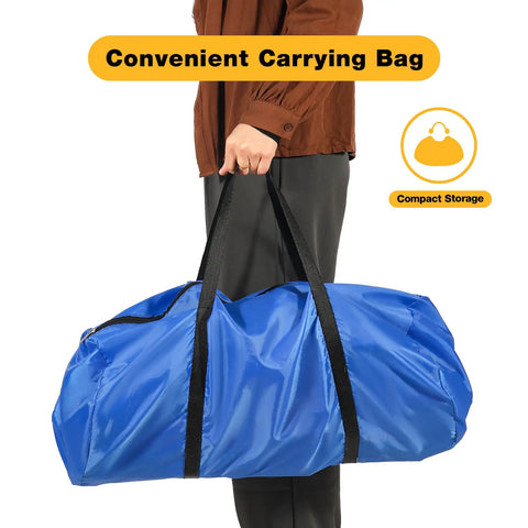 Blue carrying bag for Dog Agility Training Set For Backyard And Indoor Use 4 Piece Obstacle Course with straps and compact design.