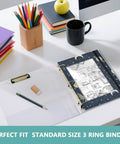 Constellation Navy Coupon Organizer With Zipper for School Supplies Shop Without Shuffling Clip Into 3 Ring Binders