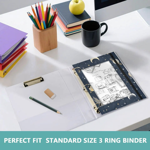 Constellation Navy Coupon Organizer With Zipper for School Supplies Shop Without Shuffling Clip Into 3 Ring Binders