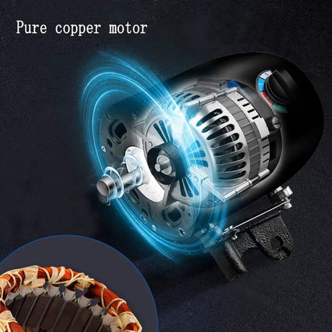 Pure copper motor featuring in Heavy Duty Industrial Floor Fan With A Damn Powerful High Velocity Commercial Air Circulator.