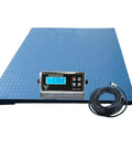 Heavy Duty Digital Floor Scale 48X72 Inch Pallet Weight Platform With Rapid Digital Indicator on a blue textured surface.