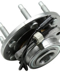 Front Wheel Hub And Bearing Assembly For Chevy Tahoe Silverado 1500 Suburban Avalanche Escalade Yukon Sierra 4WD 2007 2014 Replacement Premium OEM Grade With Durable Bearings And Easy Install, close-up view