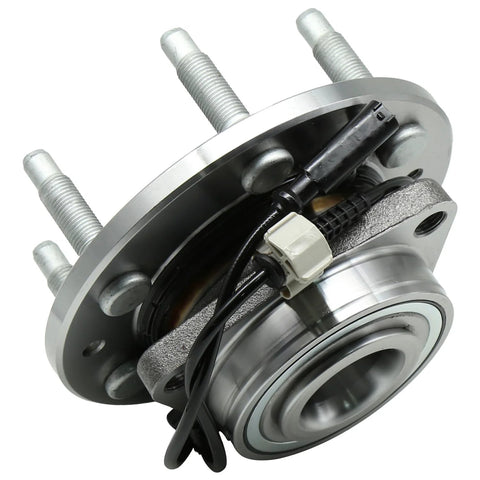 Front Wheel Hub And Bearing Assembly For Chevy Tahoe Silverado 1500 Suburban Avalanche Escalade Yukon Sierra 4WD 2007 2014 Replacement Premium OEM Grade With Durable Bearings And Easy Install, close-up view