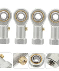 4 Pack Phs6 Rod End Joint Bearings Fish Eye Spherical Plain Bearings with female right-hand thread, featuring smooth pivot design.