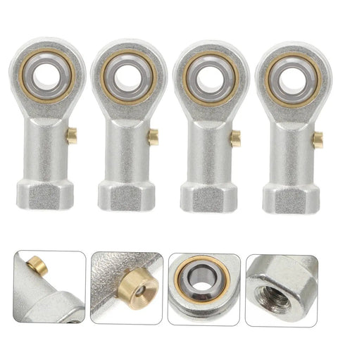 4 Pack Phs6 Rod End Joint Bearings Fish Eye Spherical Plain Bearings with female right-hand thread, featuring smooth pivot design.