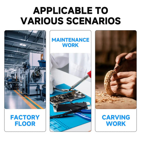 Hella Bright Led Machine Work Light With Rock Solid Magnetic Base And Flexible Gooseneck Shaft in factory, maintenance, and carving scenarios.