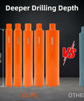 Front view: Amazon NINEROARS 3-inch wet diamond core drill bits set, orange, 15.7-inch length; six bits shown.