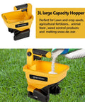 Handheld Power Spreader For Dewalt 20V And 60V Li Ion Batteries Battery Not Included Go To Tool For Spreading Grass Seed Salt And Granular Materials Year Round with a 3L hopper on grass.
