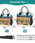 Desert Landscape Insulated Cooler Bag For Women, Portable Leakproof Lunch Tote With Detachable Straps, size comparison.