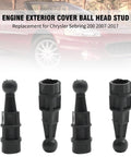 4 Piece Engine Cover Ball Stud Replacement Kit for Chrysler Sebring 200 300 Town and Country Dodge Avenger Charger Caliber Grand Caravan Jeep Compass Patriot 4891847AA 04891847AA, four black studs
