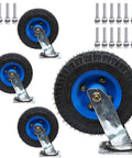 Beefed Up Heavy Duty Industrial Caster Wheels With Top Plate Swivel And Air Filled Rubber Casters Side Brakes for mobility