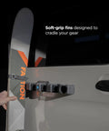 Magnetic Car Gear Bar Mount For Ski Snowboard Bike Poles And Outdoor Gear Silicone Vehicle Mount in use on a vehicle door